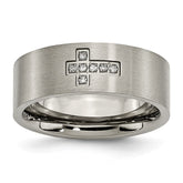 Sophia Jewelers Titanium Men's Ring with 0.07ct Diamond Brushed Finish